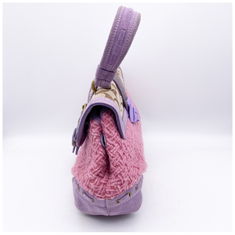 Coach Y2K Rare Pink and Purple Tweed Handbag DISCONTINUED - Picture 5 of 11